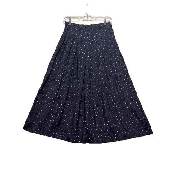 Talbots Vintage Skirt Set Navy Blue Polka Dots Women's Size 4P Top & 6P Skirt - Picture 7 of 9